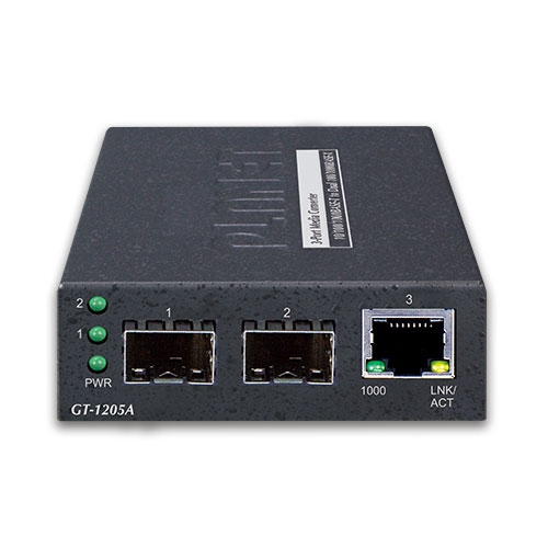 مدیا کانورتر 10/100/1000BASE-T به دوگانه 100/1000BASE-X SFP PLANET GT-1205A